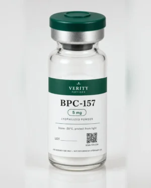 BPC-157 research vial — lyophilized powder, research use only