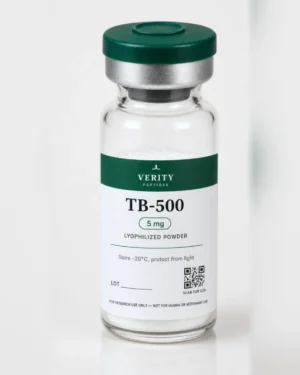 TB-500 research vial — lyophilized powder, research use only