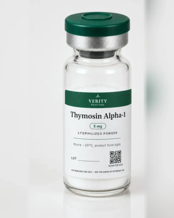 Thymosin Alpha-1 research vial — lyophilized powder, research use only